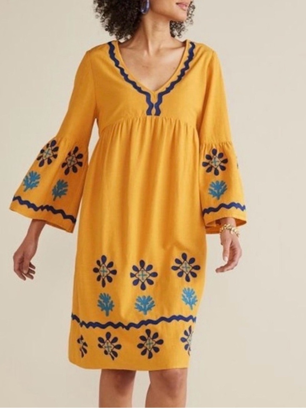 Soft Surroundings | Petra Short Dress in "Golden Glow", M